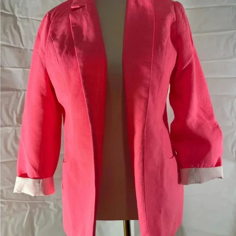 Women's Neon Pink Blazer Jacket - Image 3