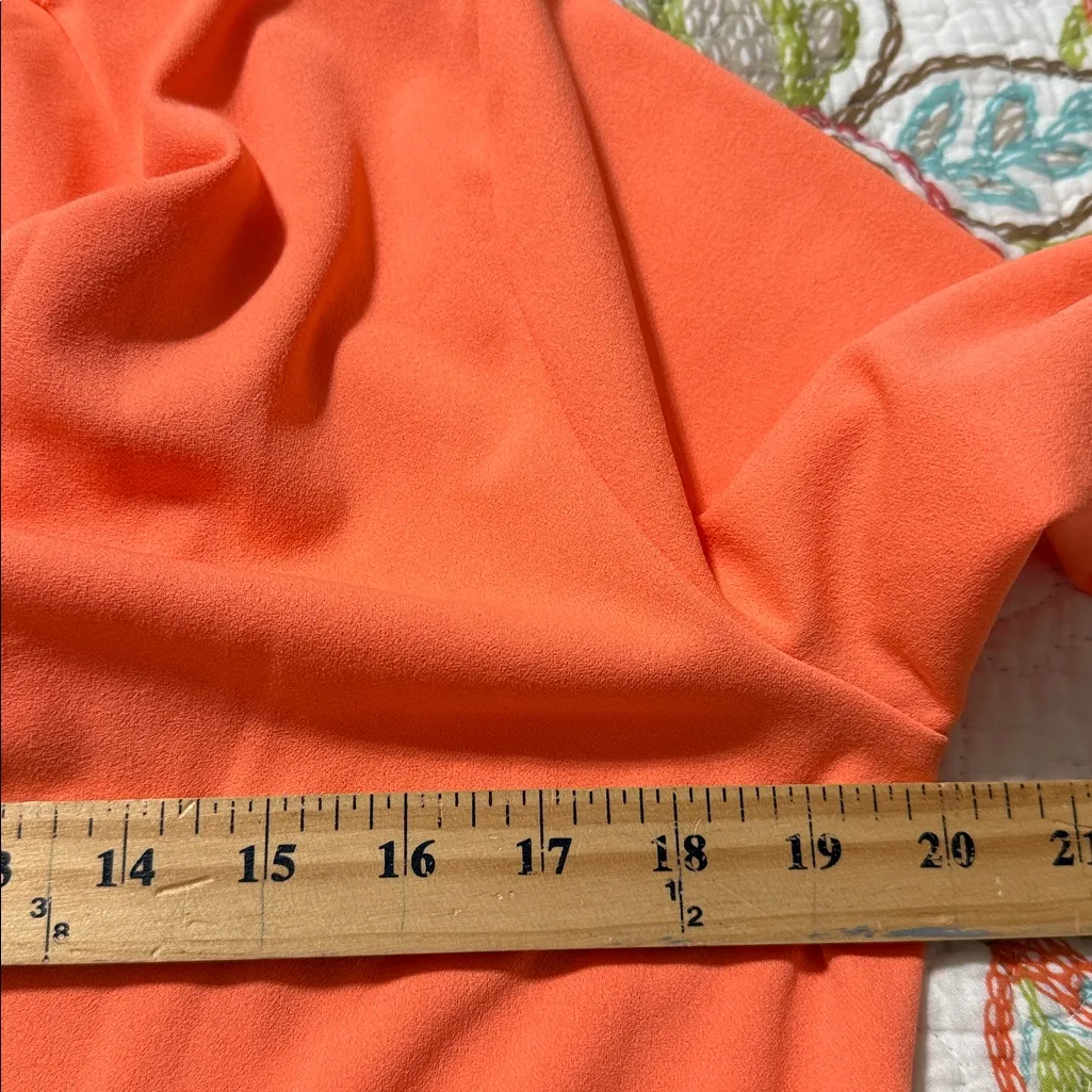 ANDREE BY UNIT size medium women’s orange blazer with pockets roll tab sleeve - Image 4