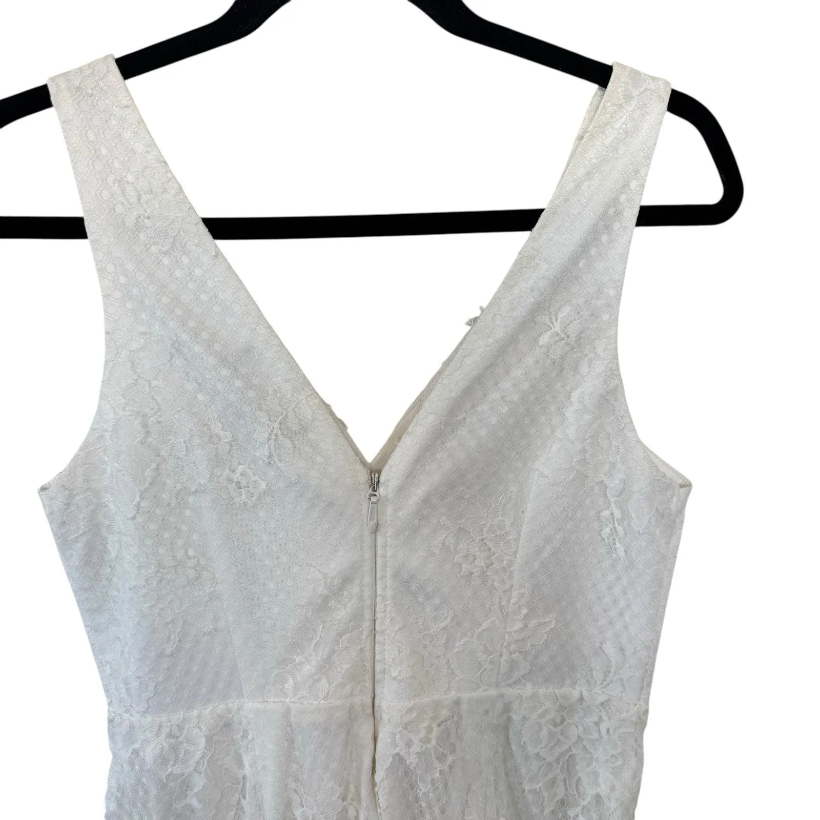 NEW Lulus White Embroidered Lace ,Tulle Mermaid Maxi Dress Sleeveless Size Small - Image 9