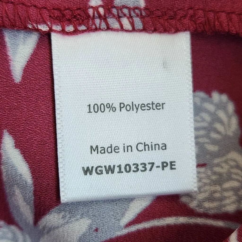 41 Hawthorn Burgundy Floral Top NWT Size XS Petite Floral Blouse Oxblood Top Red - Image 9