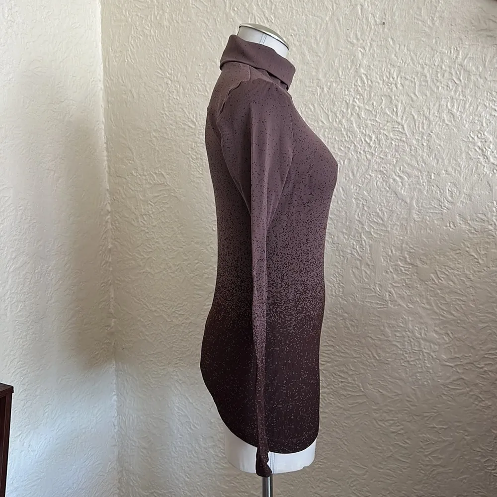 Athleta Flurry Blizzard Gradient Turtleneck Top Coffee Baselayer XS - Image 10