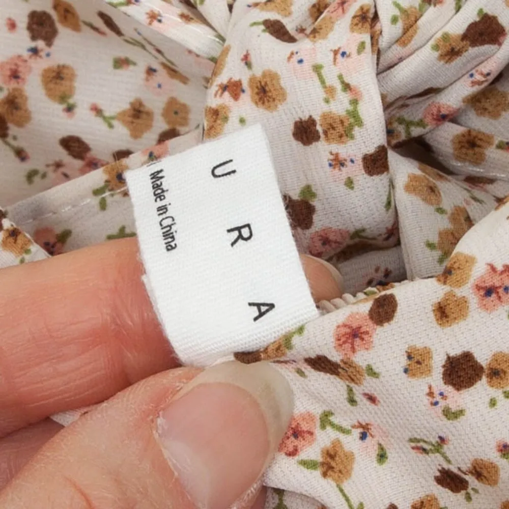 Exlura Womens Floral Tiered Babydoll Mini Dress Peasant Size XL Square Neck Boho - Image 7