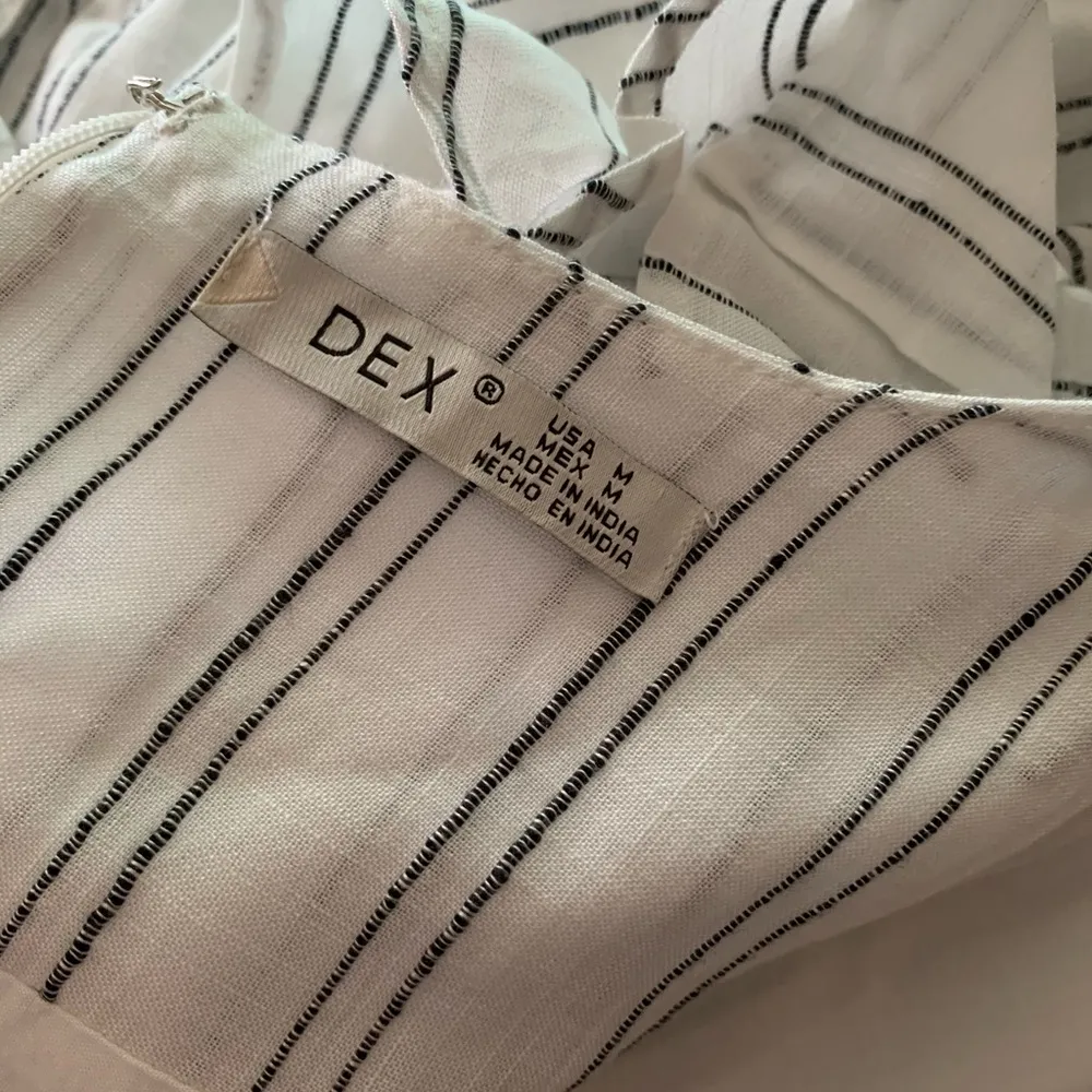 Dex White with Black Pinstripe Lace Up Romper Size M - Image 10