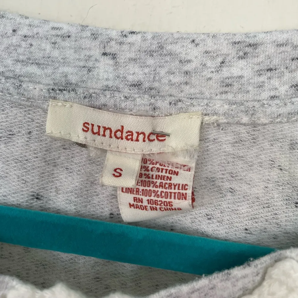 Sundance Grey Knit Sweater Tunic ~ Crochet Boho ~ Women’s Size S - Image 12