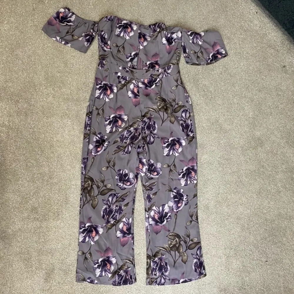 Honey Punch Floral Off The Shoulder Cropped Jumpsuit Size S - Image 4