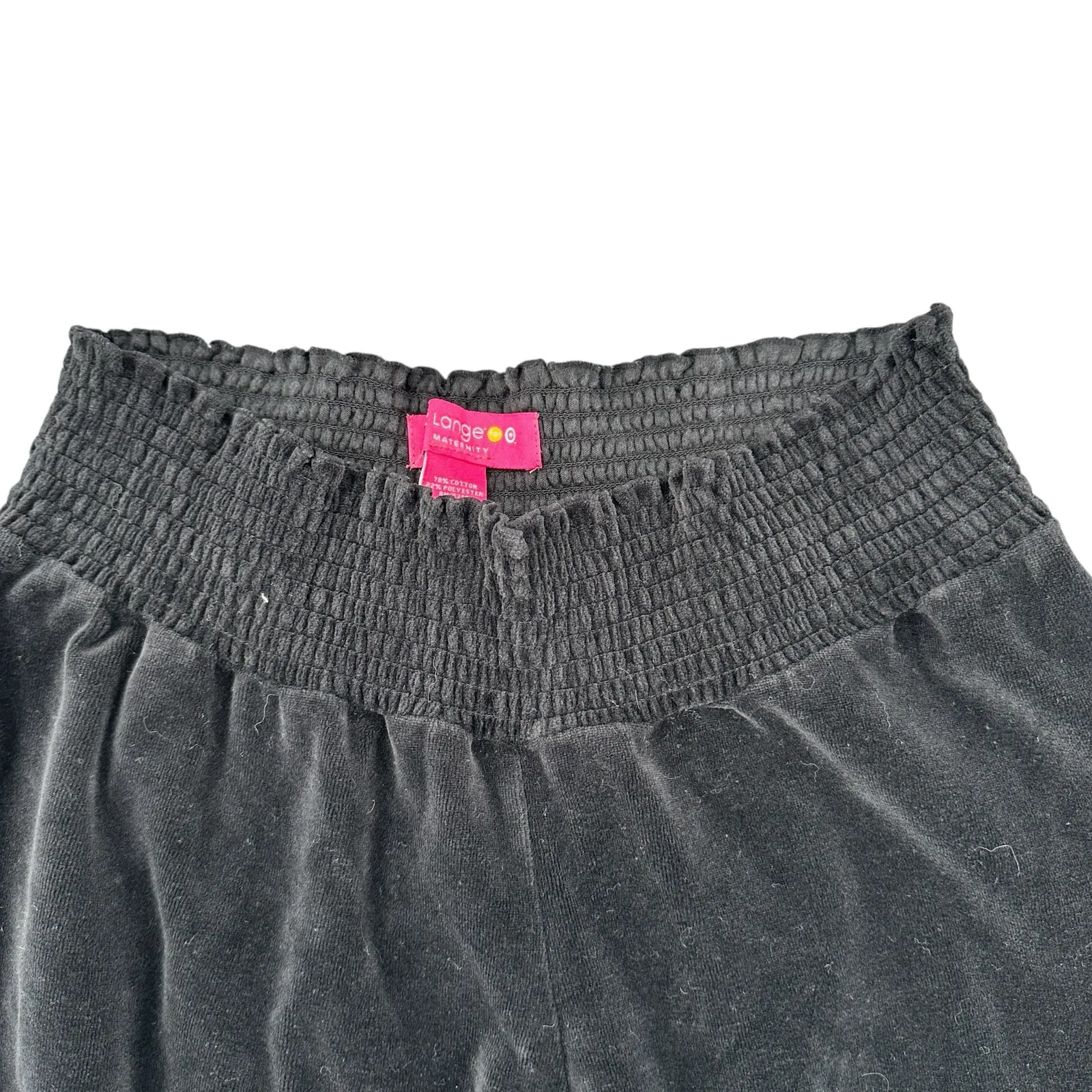 Maternity Black Velvet Maternity Pants Vintage 2000's Liz Lange Large - Image 2
