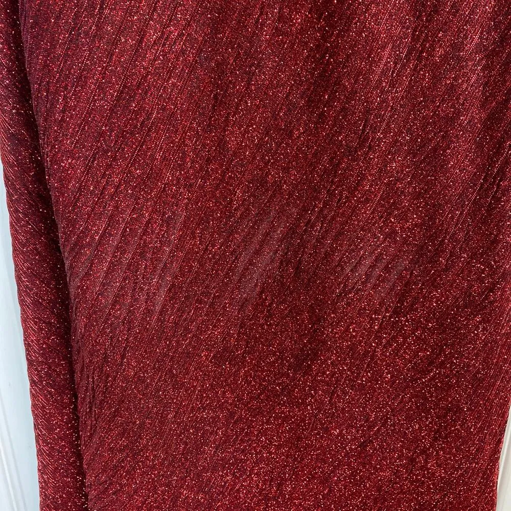 CAMILLE LA VIE Red Sparkle Evening Gown Dress Size 6 Formal Prom Shimmer Holiday - Image 6