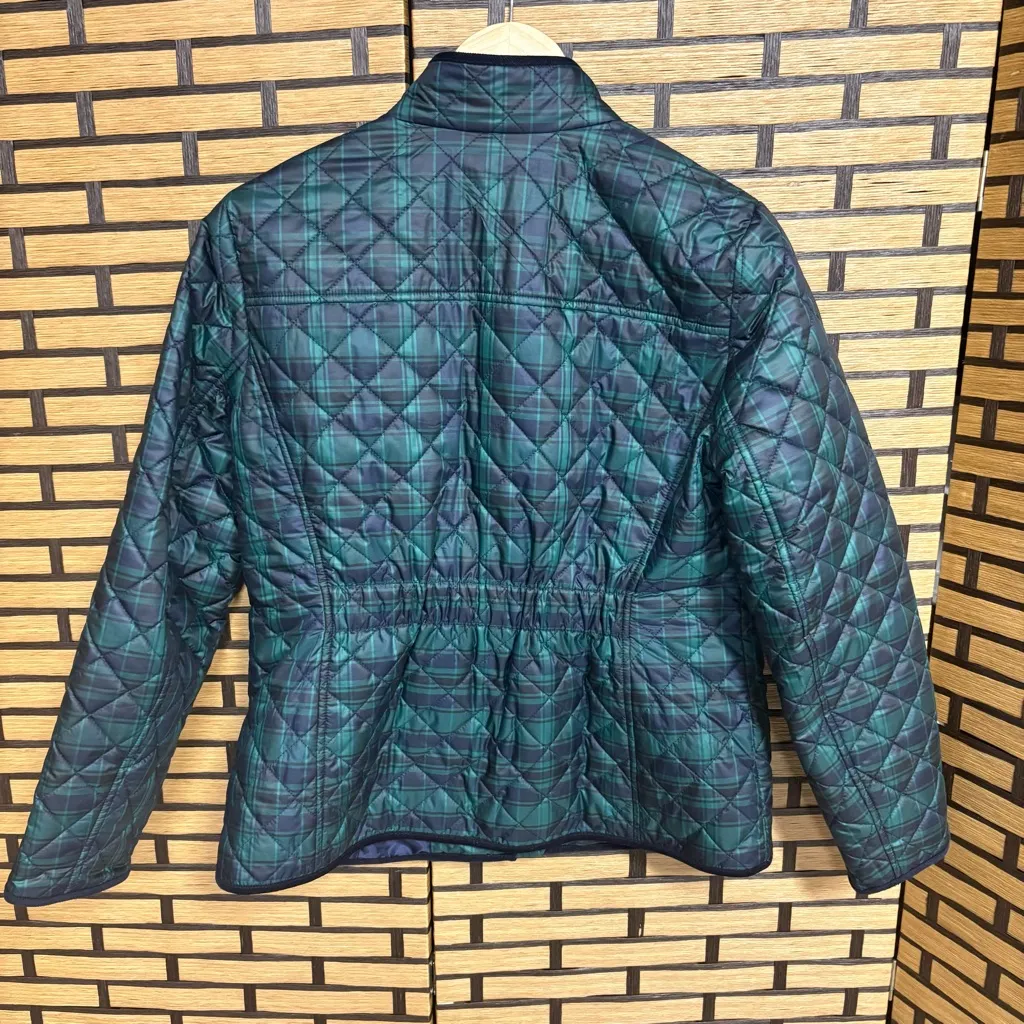 Talbots Green And Blue Plaid Jacket Size Medium Petite - Image 2