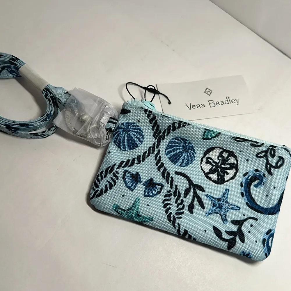 Vera Bradley ReActive Zip ID Lanyard Mint Sea Life #87 - Image 4