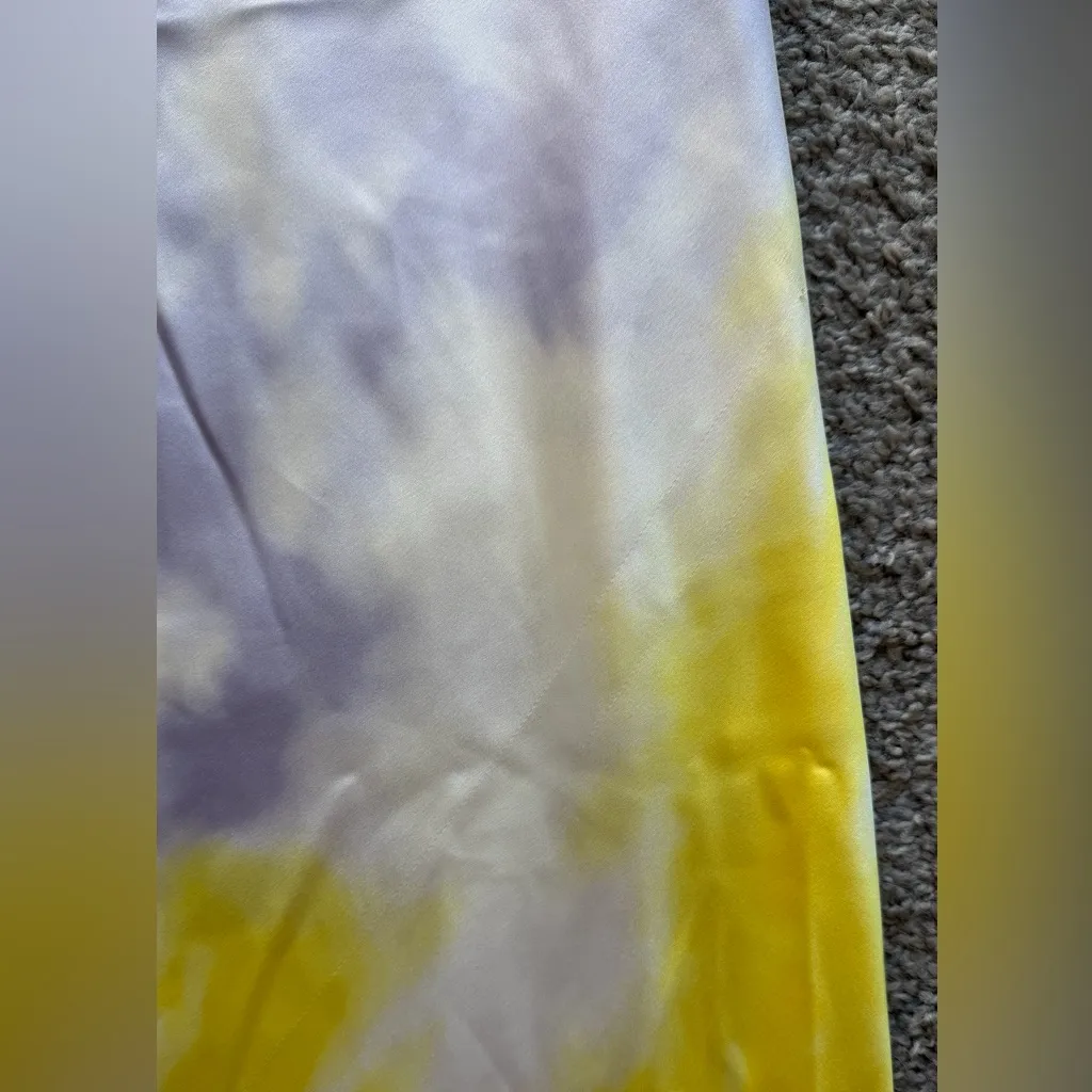 ASOS DESIGN satin biased maxi dress in marble print Yellow and Pink, size 4 - Image 6