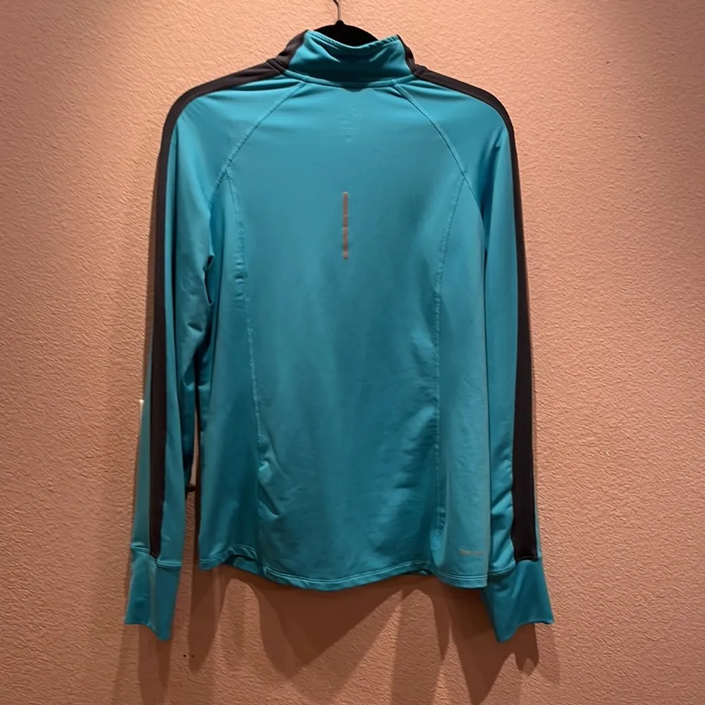 Nike  Running Large Turquoise Pullover Zip Up Shirt - Image 5