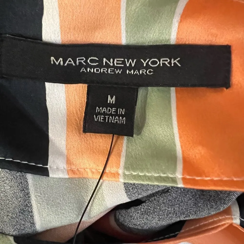 Andrew Marc Women's Striped Blouse Size M - Image 4