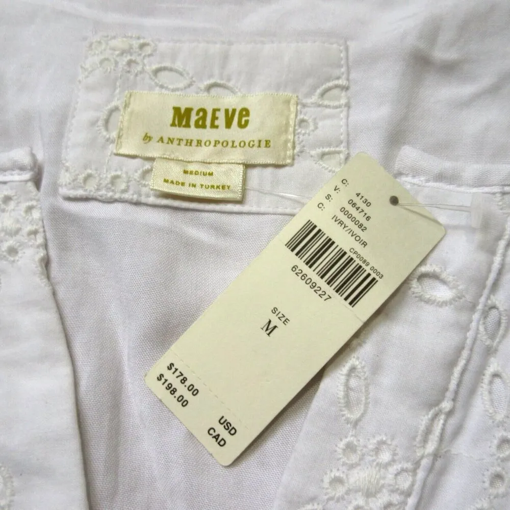 NWT Anthropologie Maeve Somerset Maxi in Ivory Eyelet Tiered Dress M - Image 8