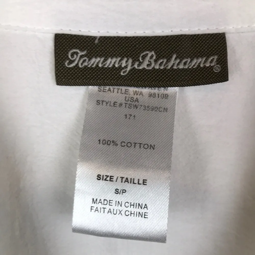 Tommy Bahama Women’s White Button-Up Hi-Low Hem Tunic Shirt Dress - Image 8