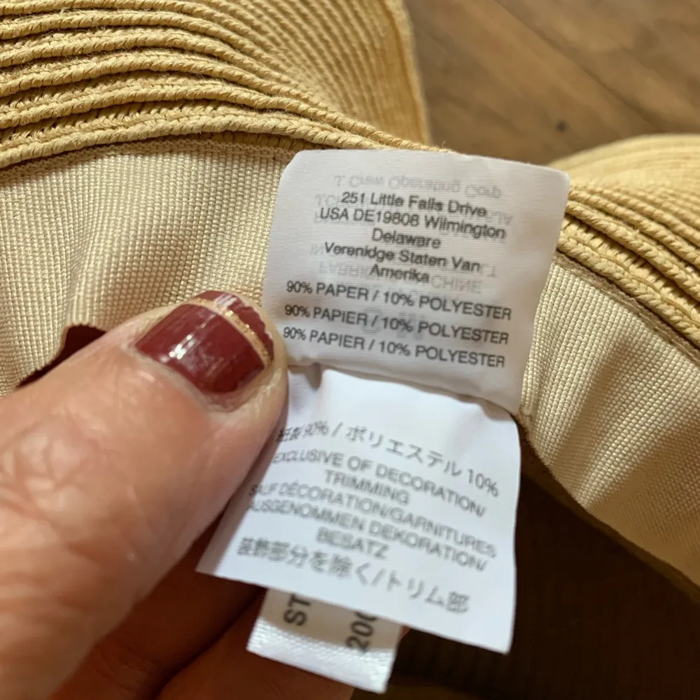 Madewell Women's S/M Packable Mesa Straw Hat Wide Brim Black Band - Image 5