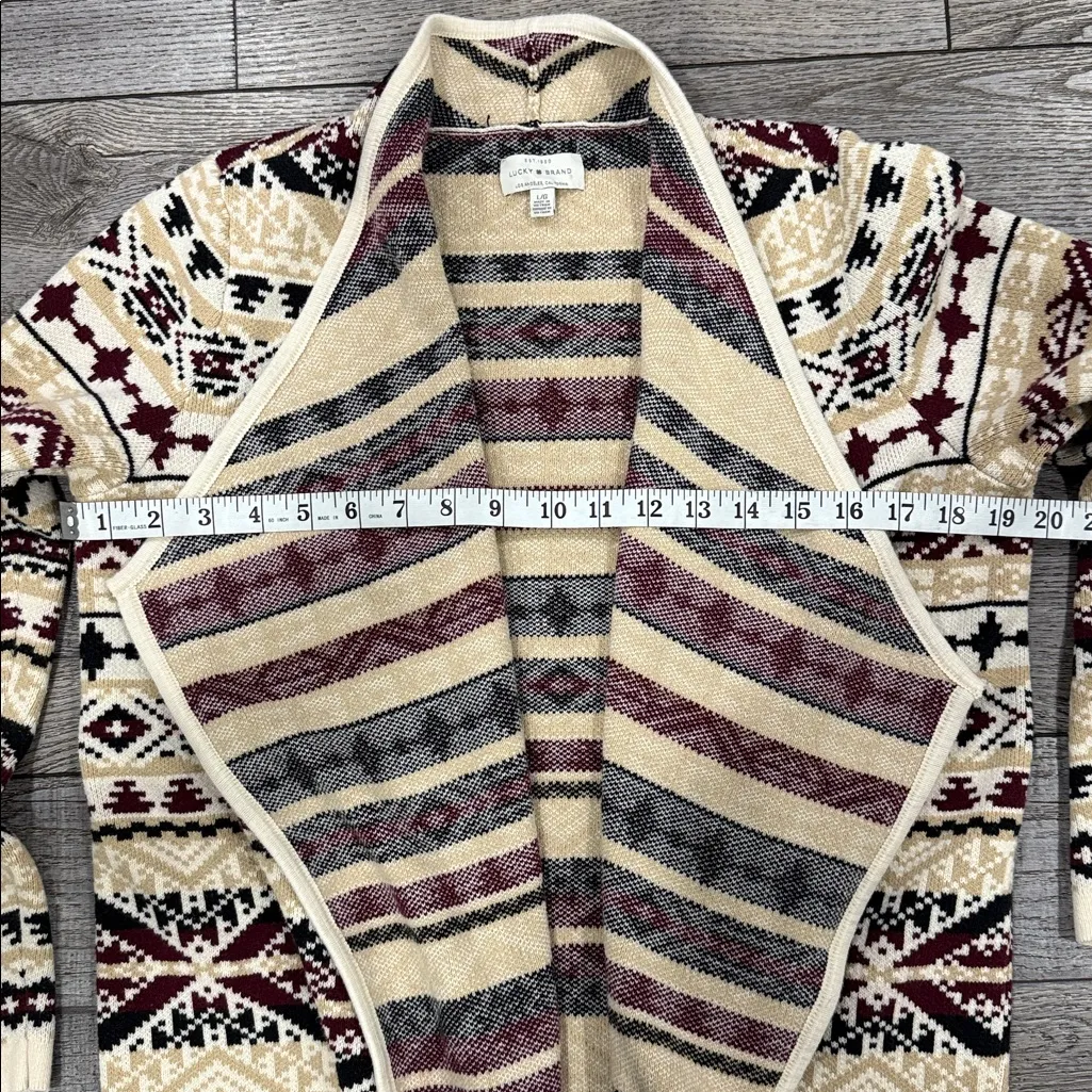 Lucky Brand Aztec Jacquard Multicolor Patterned Cardigan - Image 5
