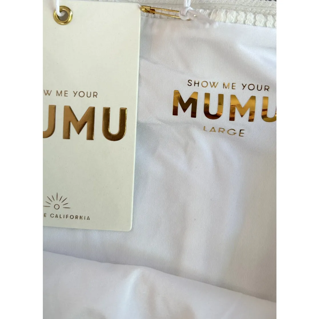 Show Me Your Mumu Bahamas Belted Bottom Ivory Rib Scrunch L NWT - Image 4