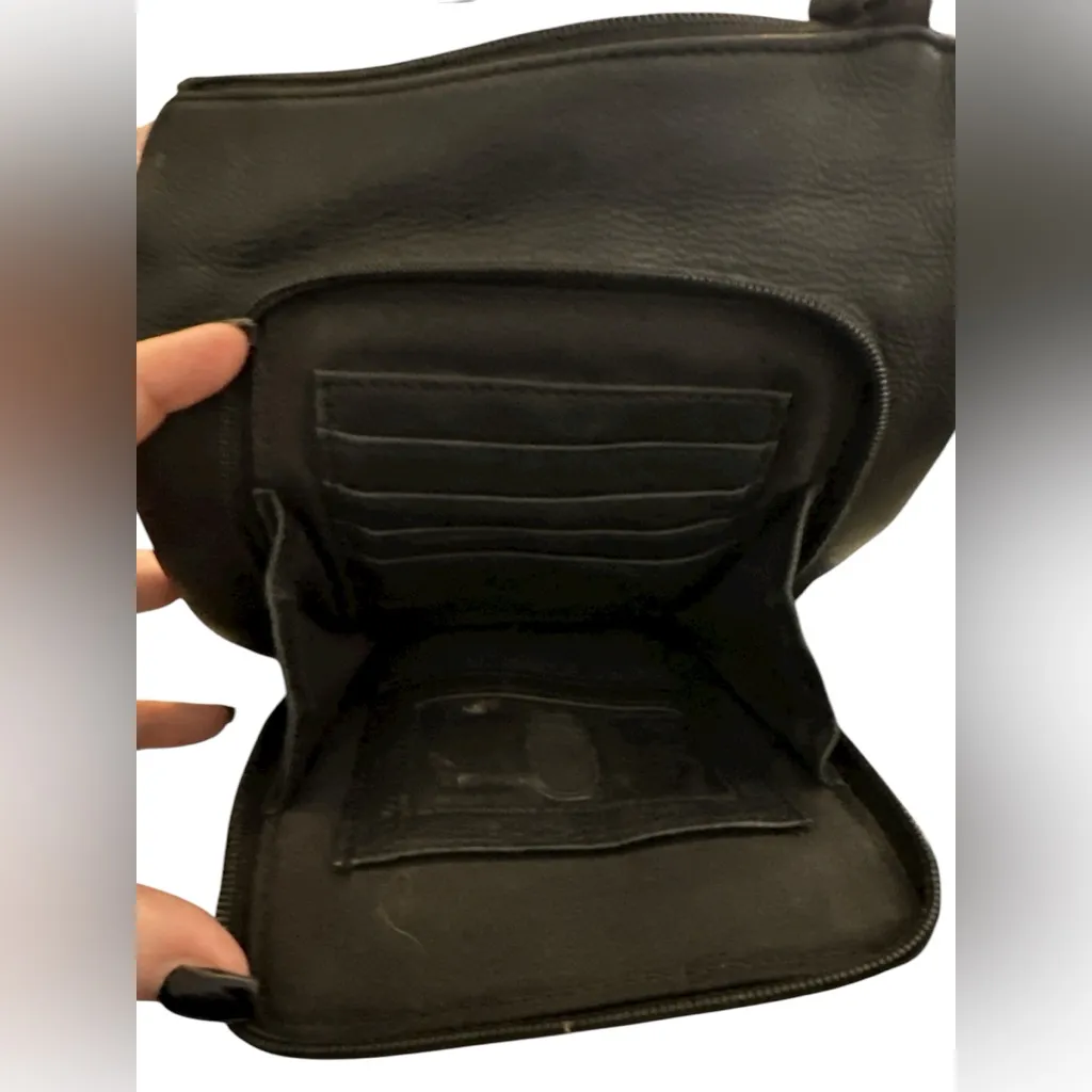 Fossil Black Leather Crossbody Bag Purse - Image 4