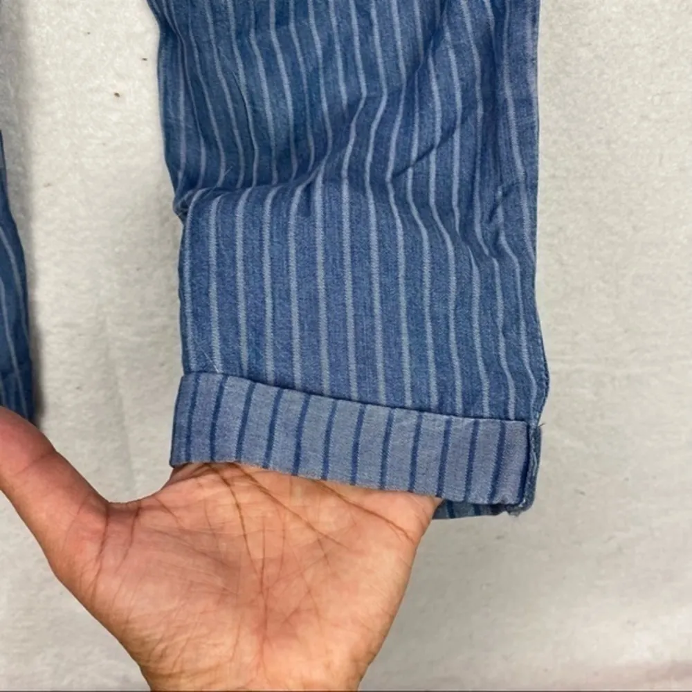 Indigo Rein Striped Chambray Drawstring Waist Pant‎ - Image 9