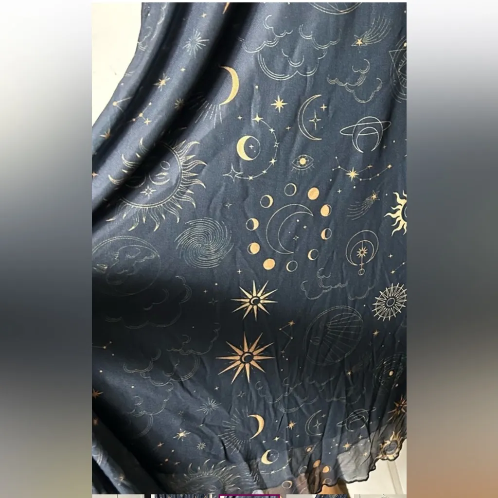 BloomChic Celestial Zodiac Midi Dress Black Size undefined - Image 6