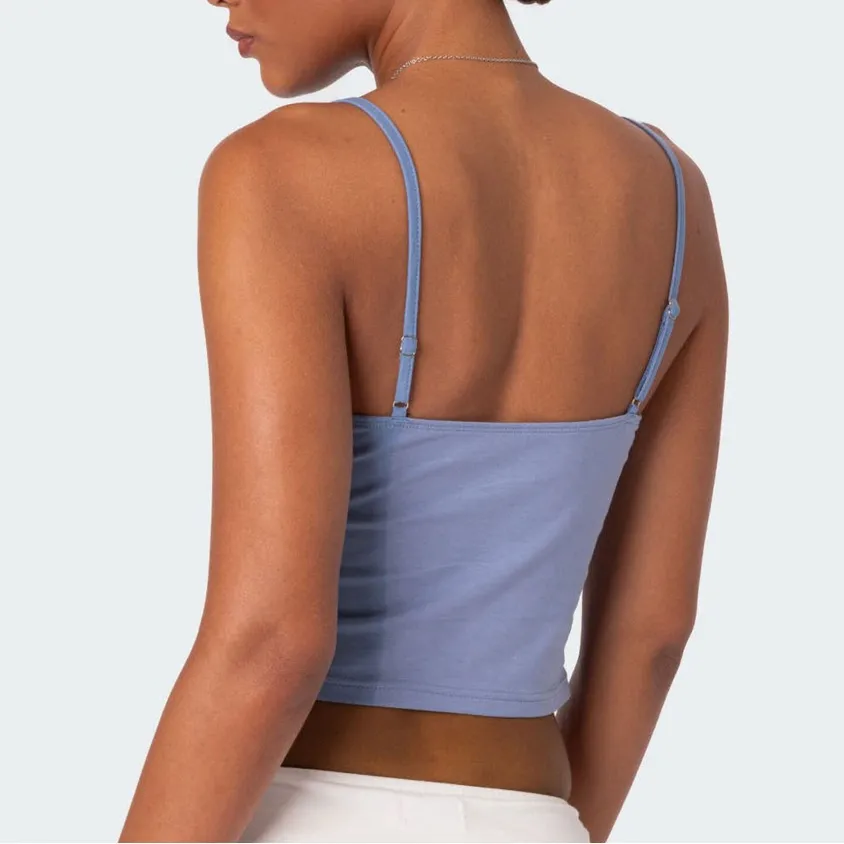 💙Edikted Blue Lucky You Tank with Lace Trim - Image 2