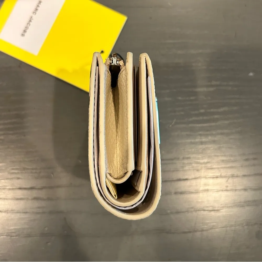 NWT Marc Jacobs Paint Splatter Small Compact Wallet - Brown Rice Multi - Image 8