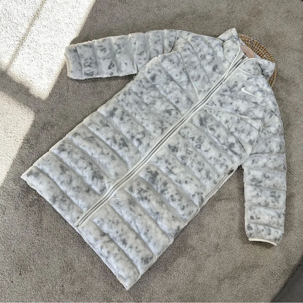 Nike Sportswear Women’s Marble Eco Down Long Parka Jacket Full Zip Outdoor L - Image 3