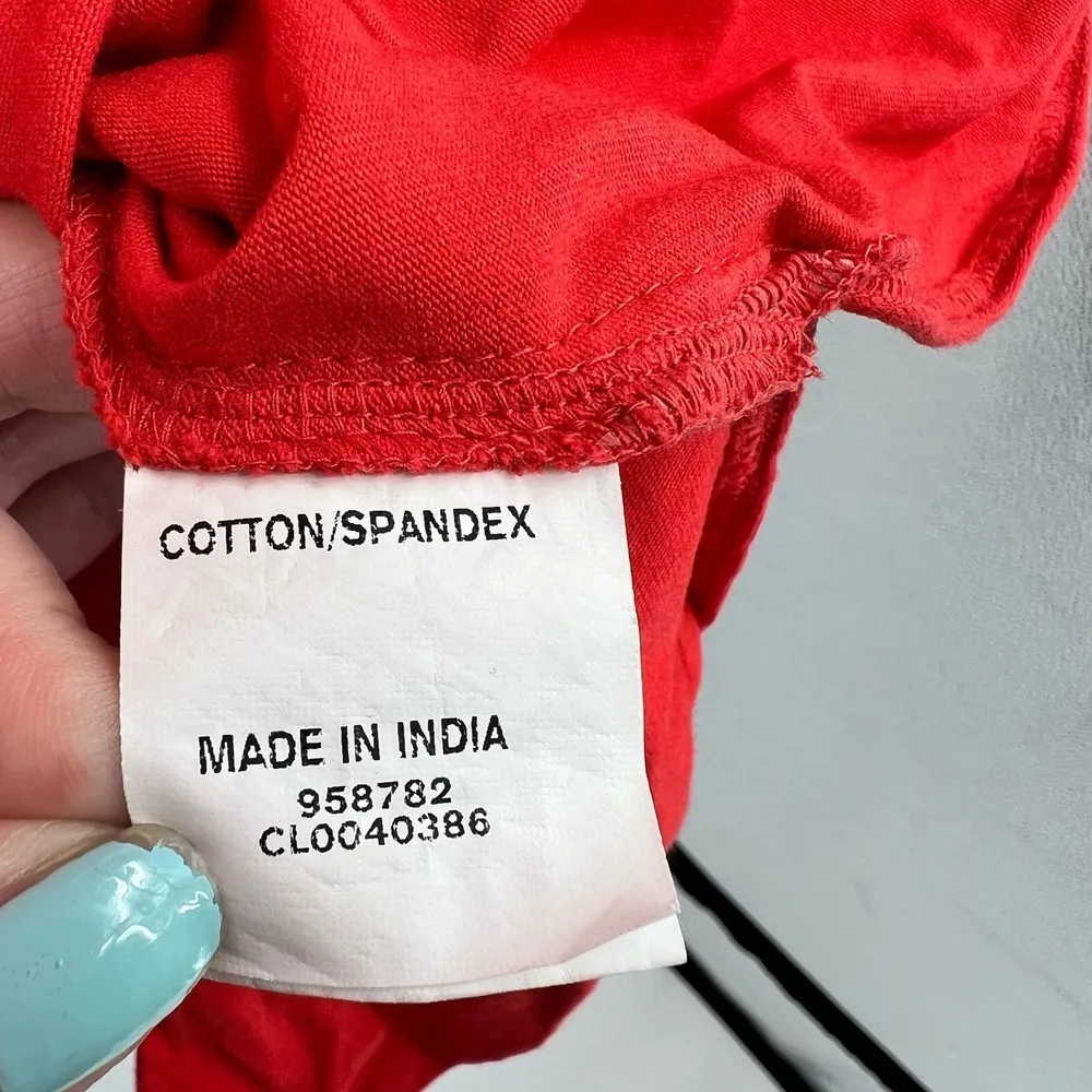 Eshakti bird print red pullover button front elastic waist dress plus size 2X - Image 9