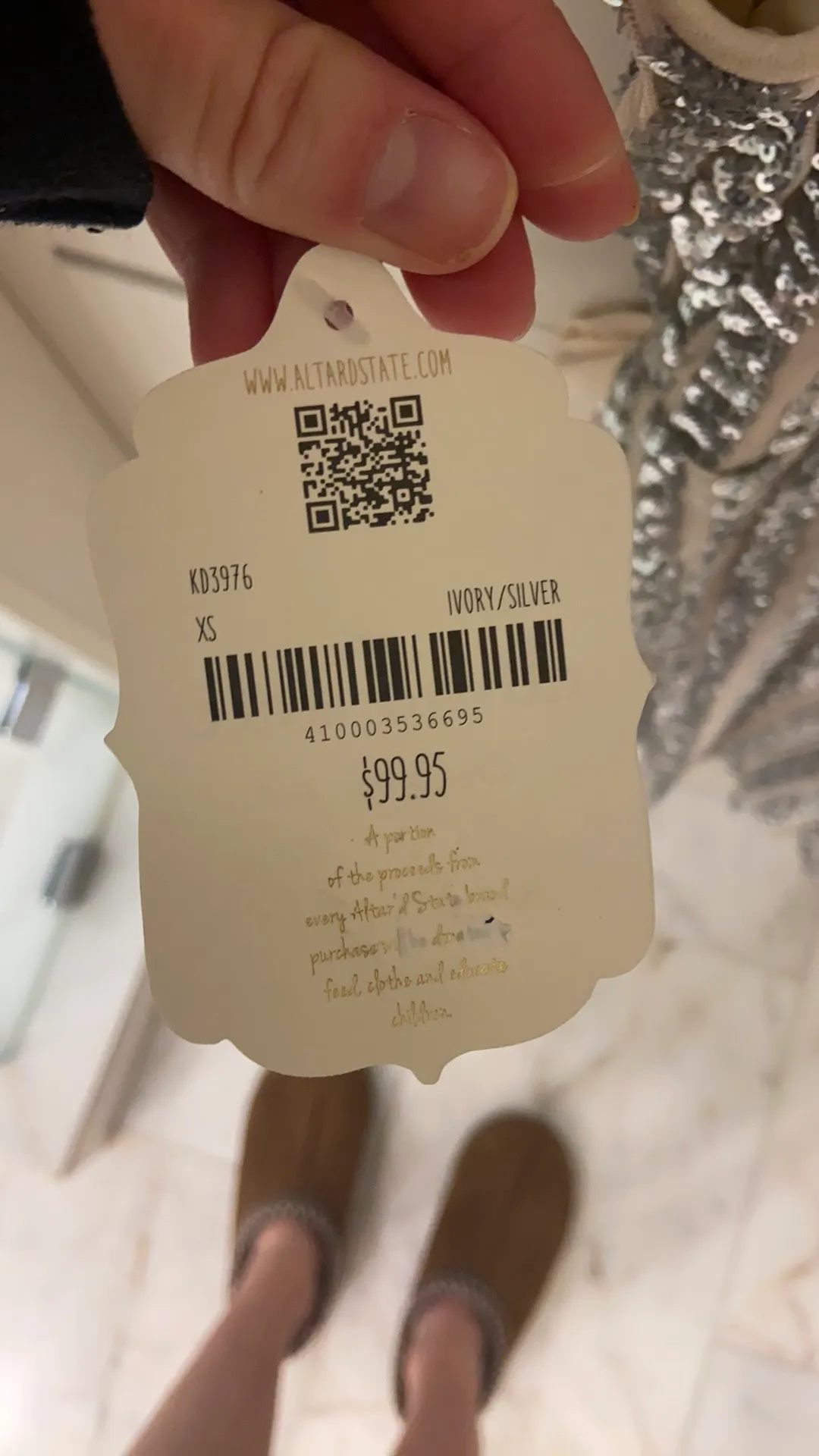 Altar'd State Silver Mini Dress - Image 3