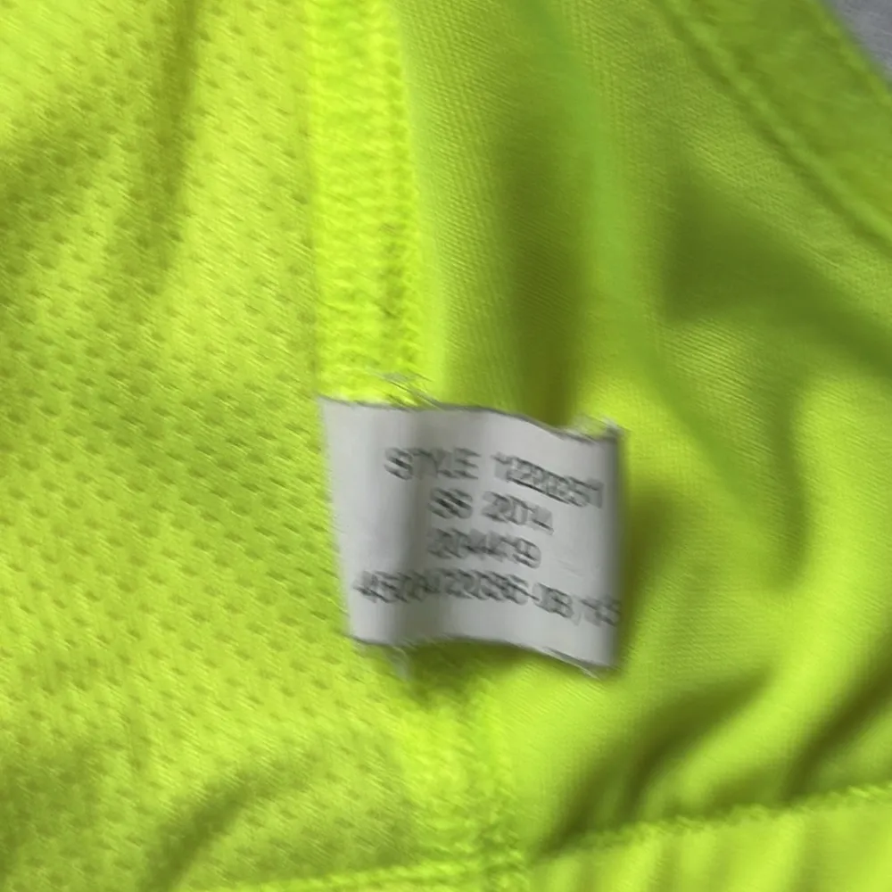 Under Armour Bright Neon  Athletic Sporty Logo Cross Strap Sports Bra Sz L - Image 4