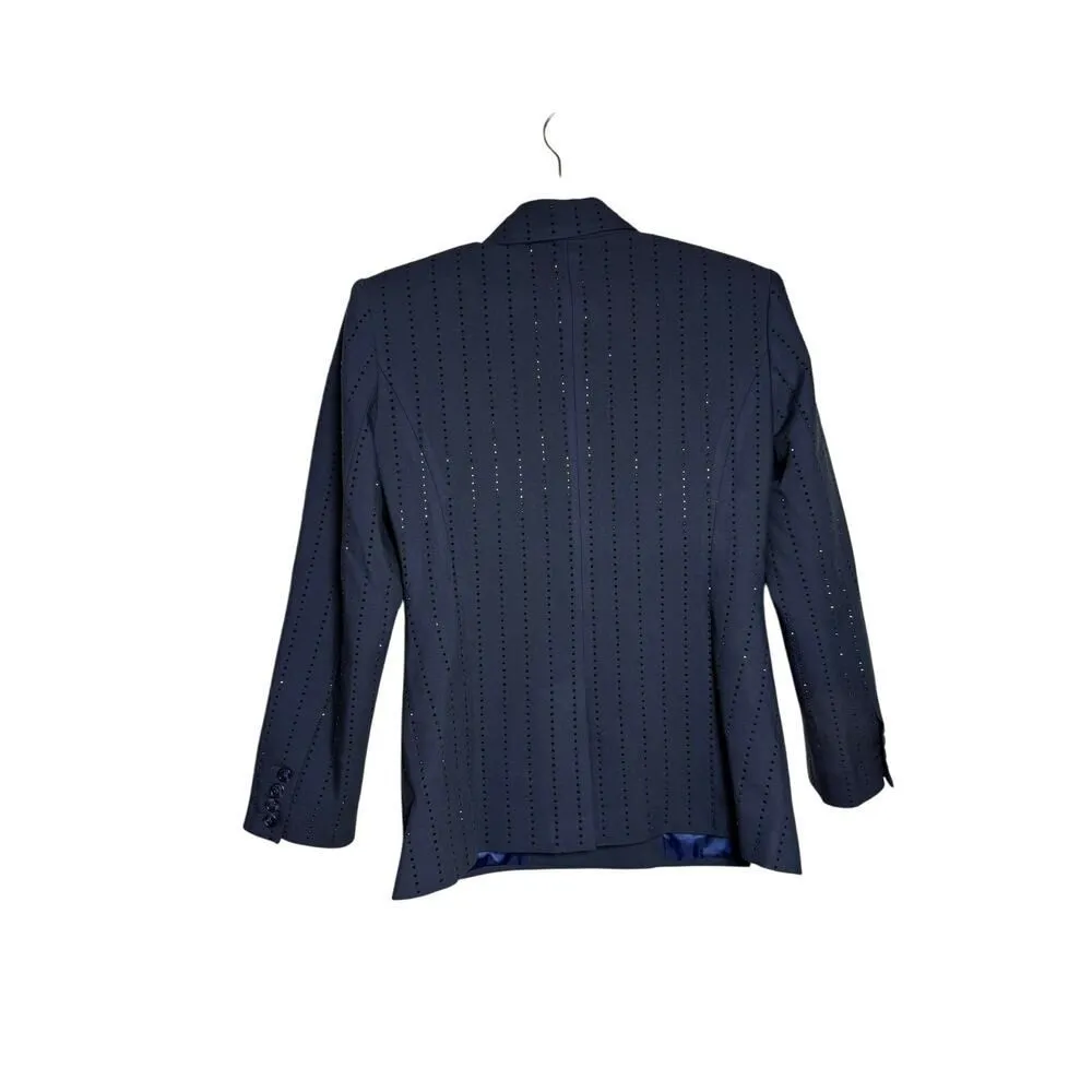 NWT Mac Duggal Navy Beaded Double Breasted Blazer Sz. S - Image 5