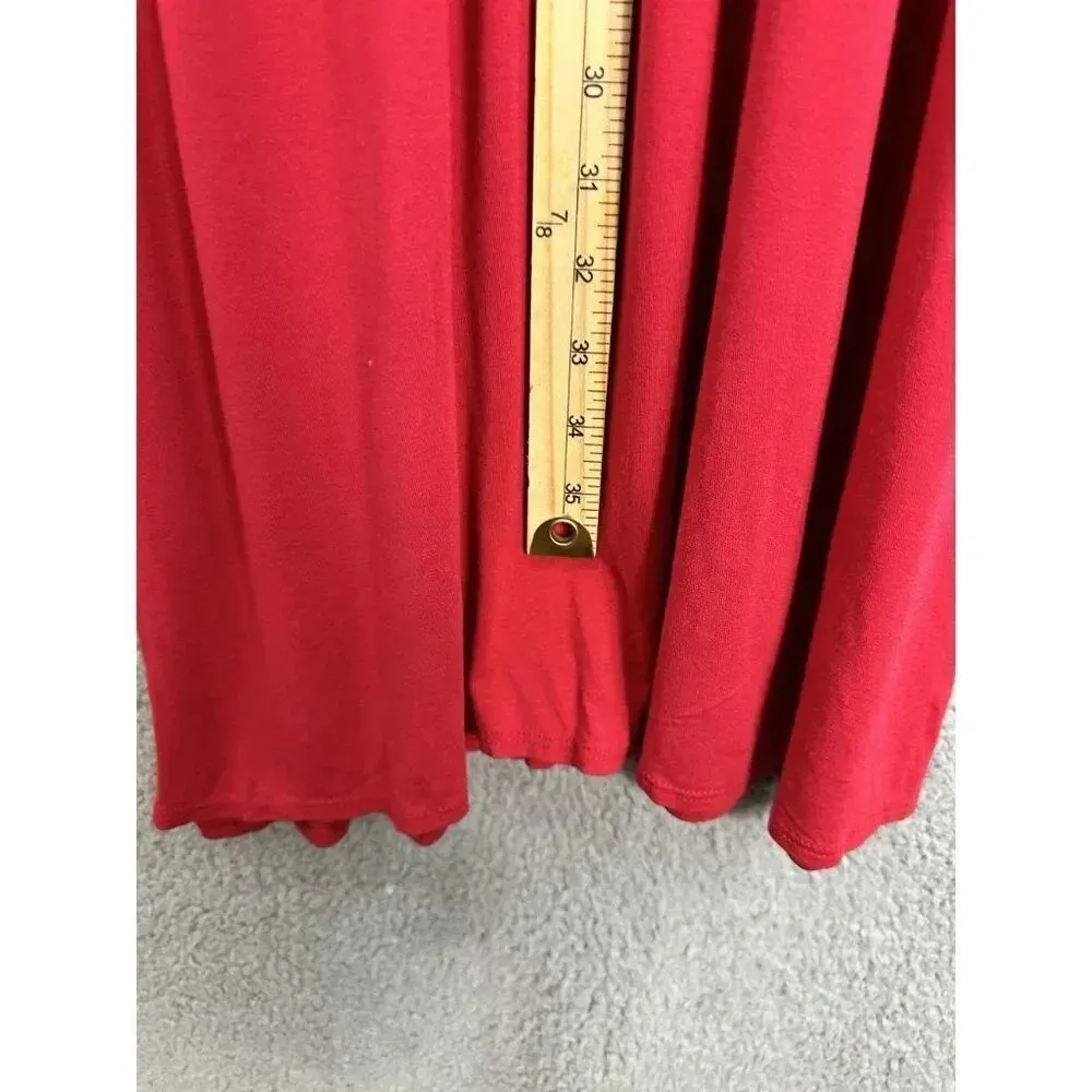 Olivia Rae midi sundress‎ womens small red sleeveless high waist blouson beach - Image 5