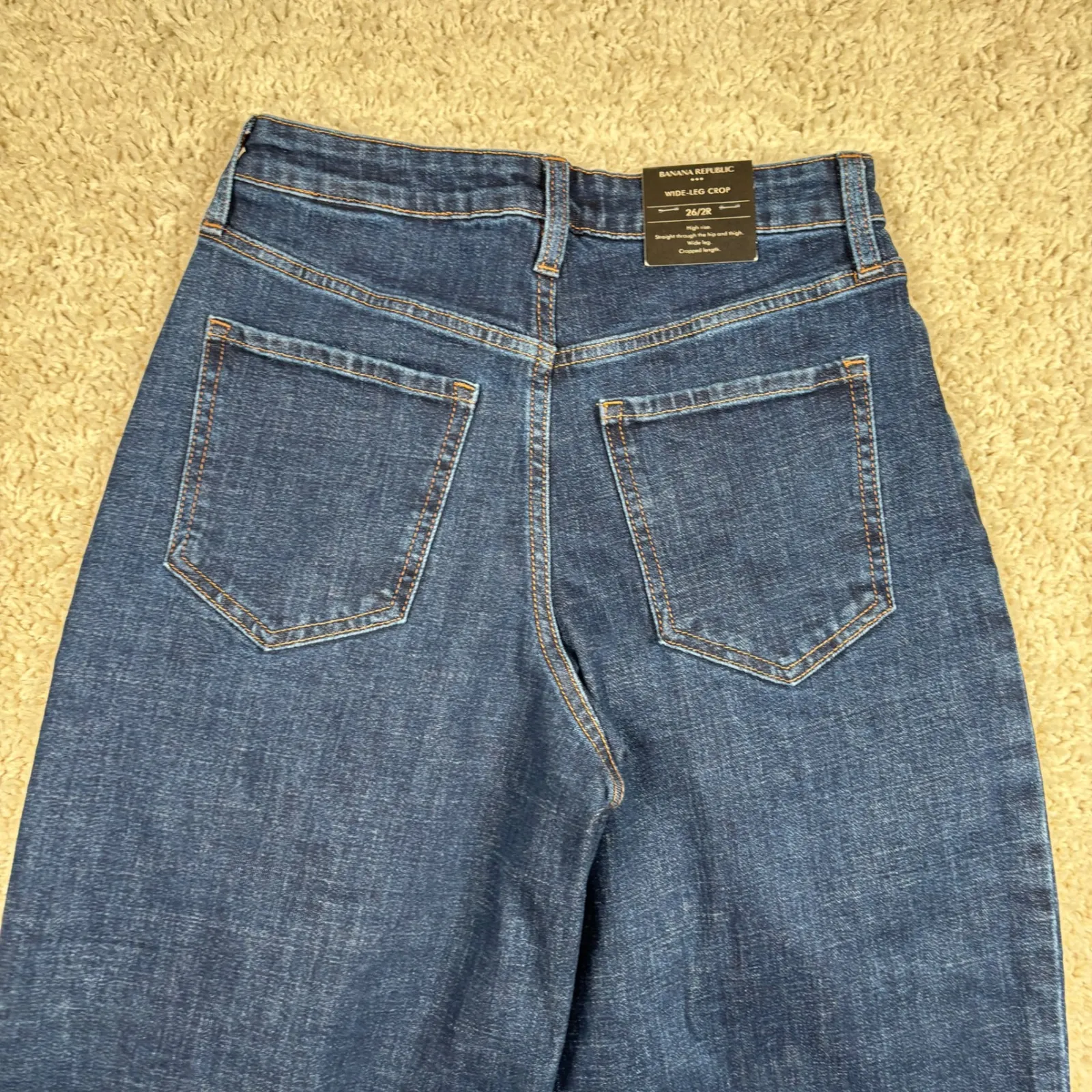 Banana Republic Wide Leg Crop Jeans Dark Wash High Rise Women 26/2 - Image 13