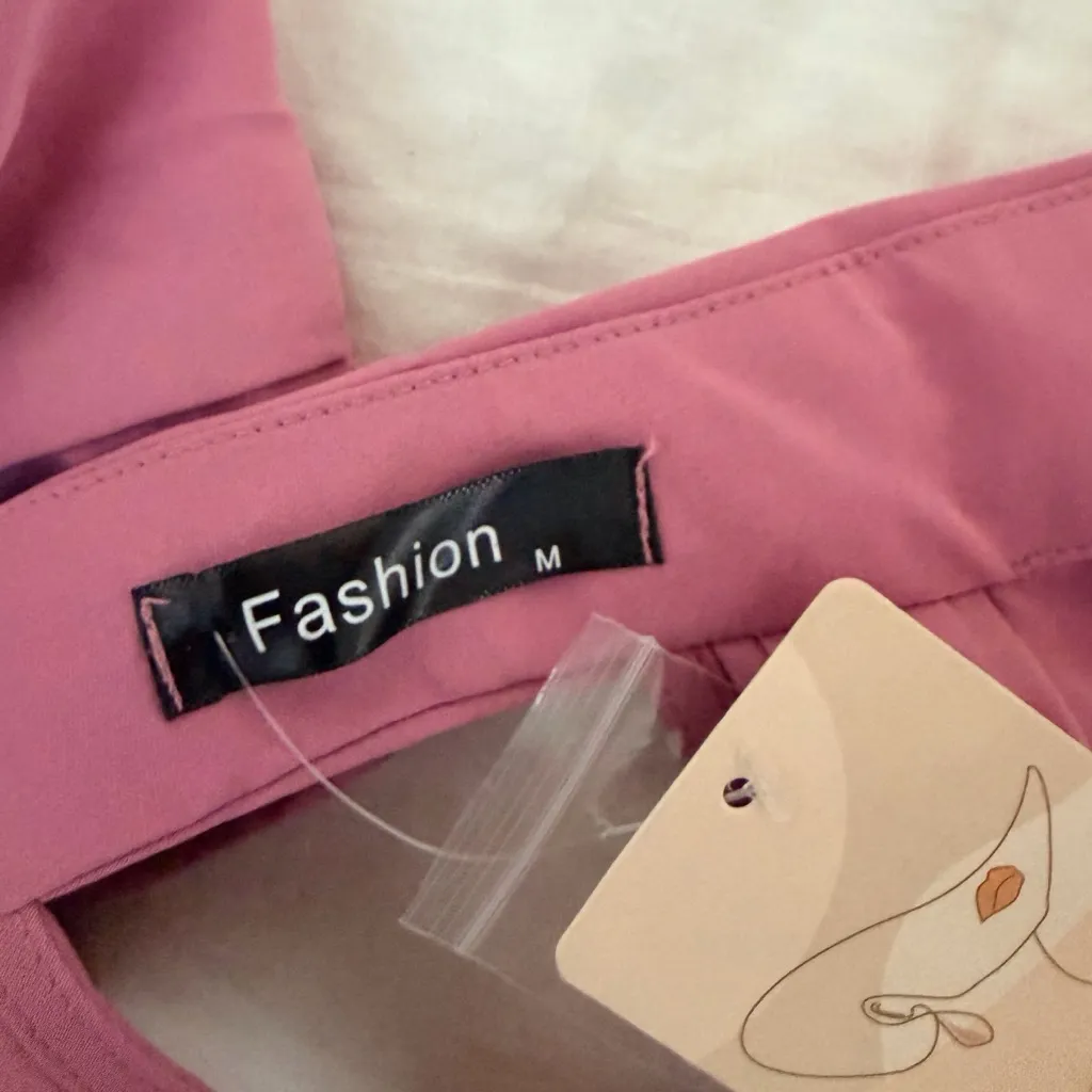 NOLLSOM Satin Two Piece Set Pink Size M - Image 9