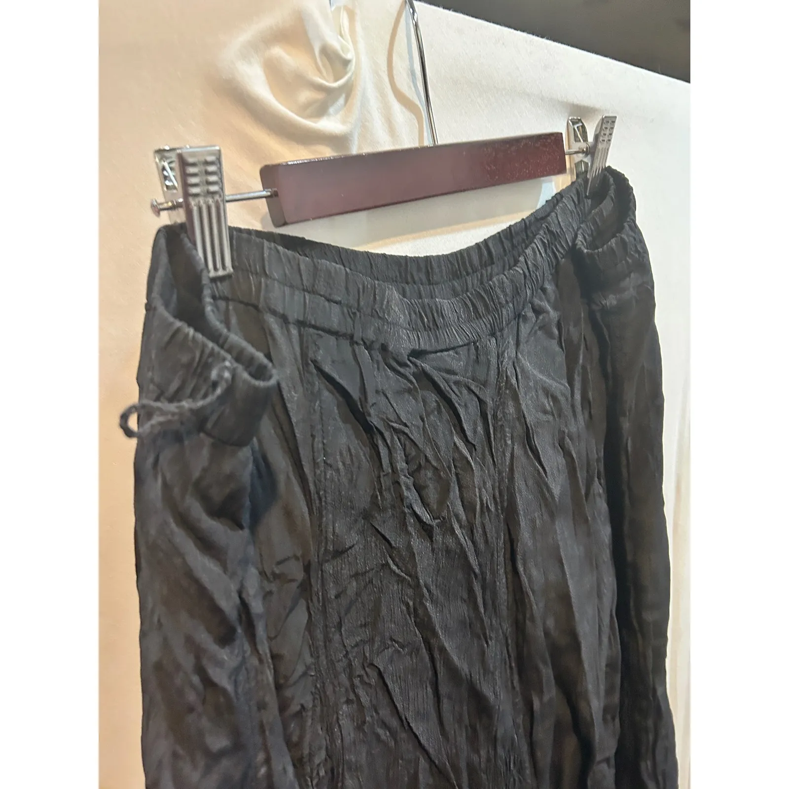 Multiples Black Maxi Skirt Rayon Blend Elastic Waist‎ Flowy Boho Chic - Image 3