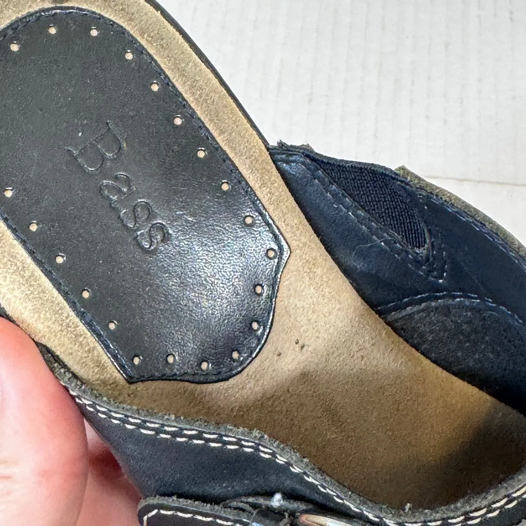 Bass Black Leather Slip On Clog Mules Womens 8 Leona Confort Shoes Classic Y2K - Image 7