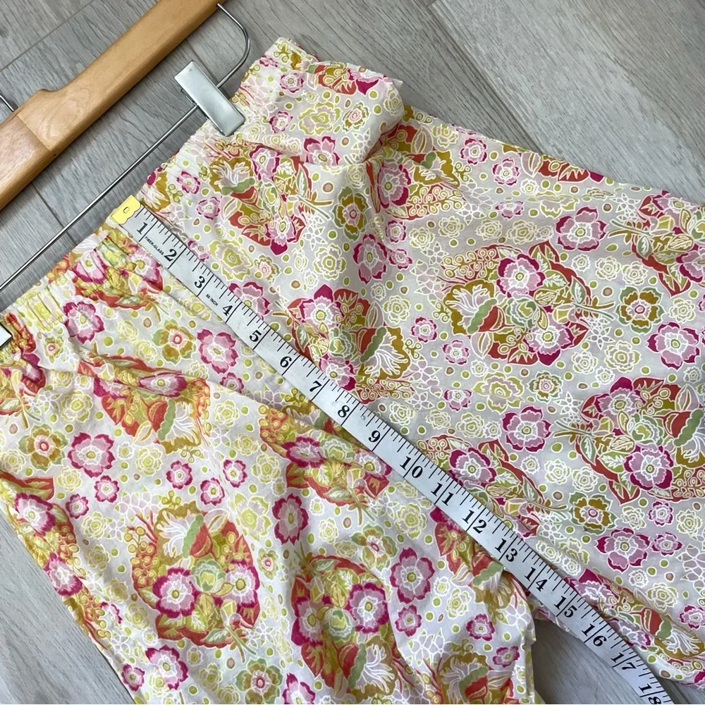 Floral Bohemian Pants wide leg womens Yellow Pink (small) 70s retro funky - Image 5