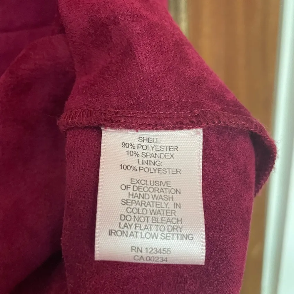 Design Lab Crushed “ Velvet” Cranberry Maroon Holiday Dress - Image 5