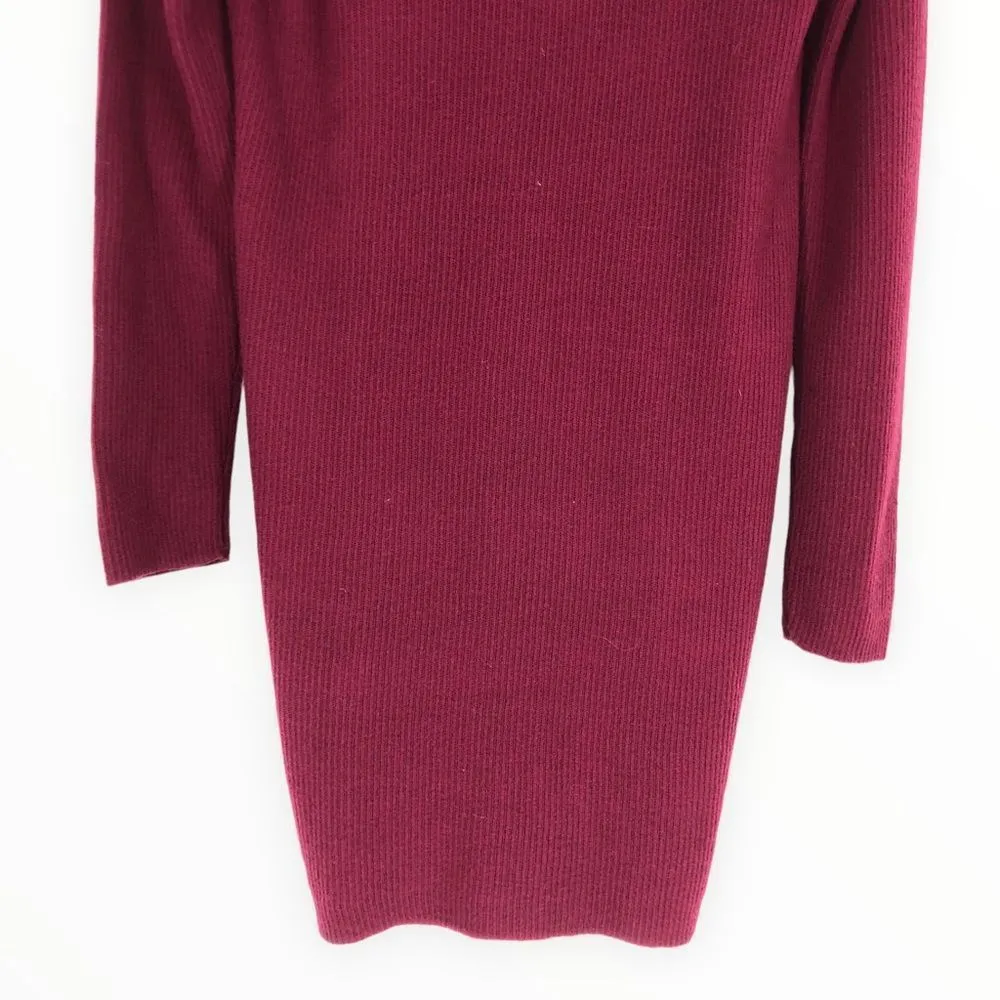 A New Day Burgundy Ribbed Knit Long Sleeve Sweaterdress size XS NWT - Image 6