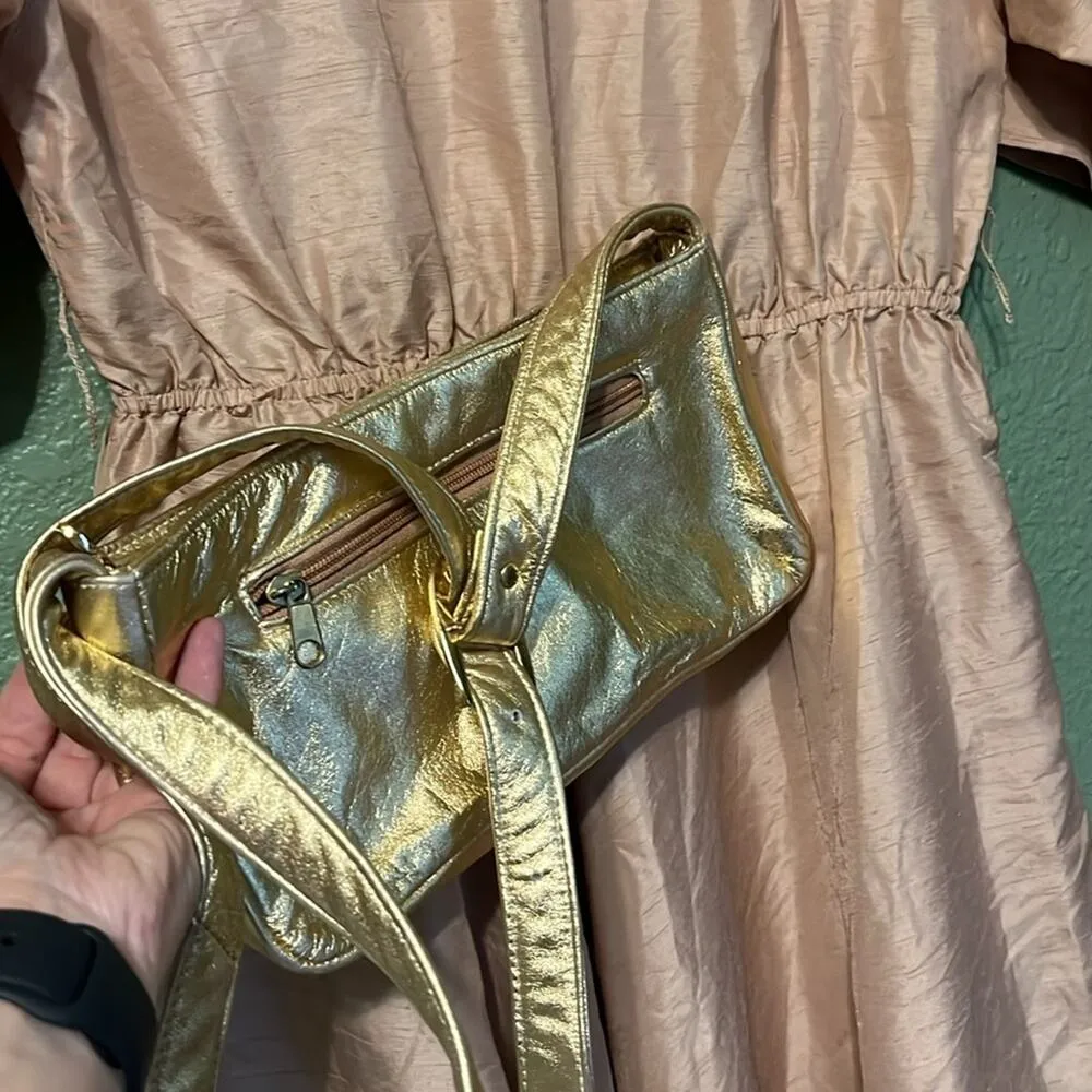 Utility Vintage 80s Button Down Fit and Flare Khaki Belted Shirtdress pockets - Image 9