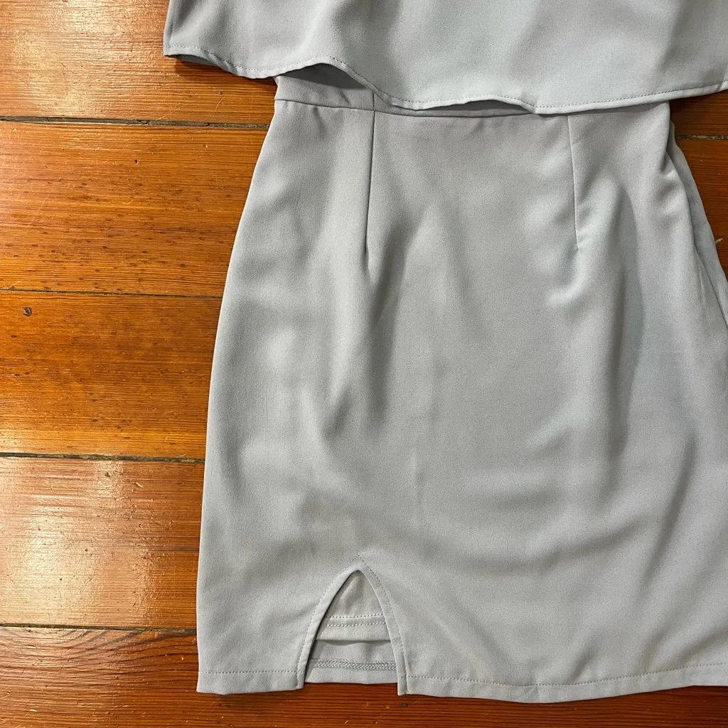 Revolve Superdown Jenna One Shoulder  Gray Mini Dress Sz XS - Image 3