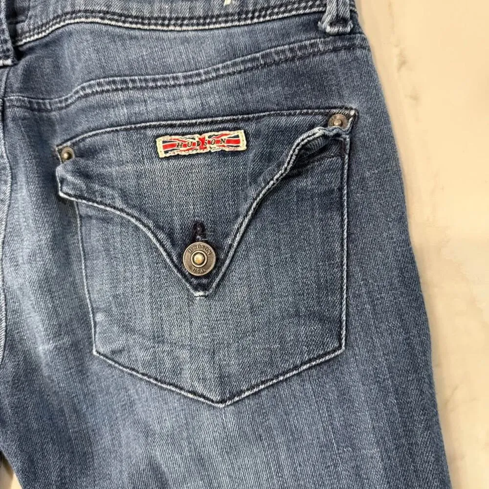 Hudson Collin Flap Skinny Denim Jeans Womens 25 Mid Rise BlueWash Stretch Casual - Image 7