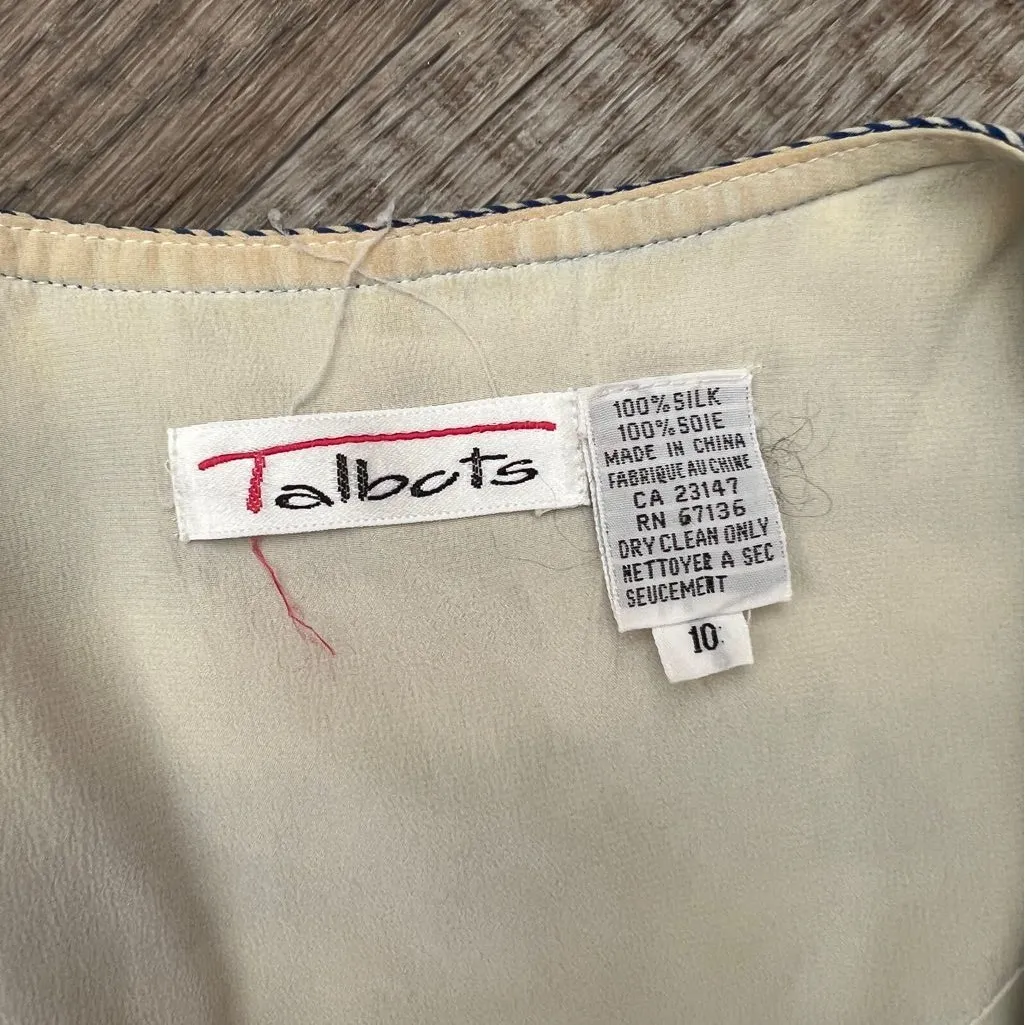 Talbots silk Blue and White Striped Cardigan - Image 9