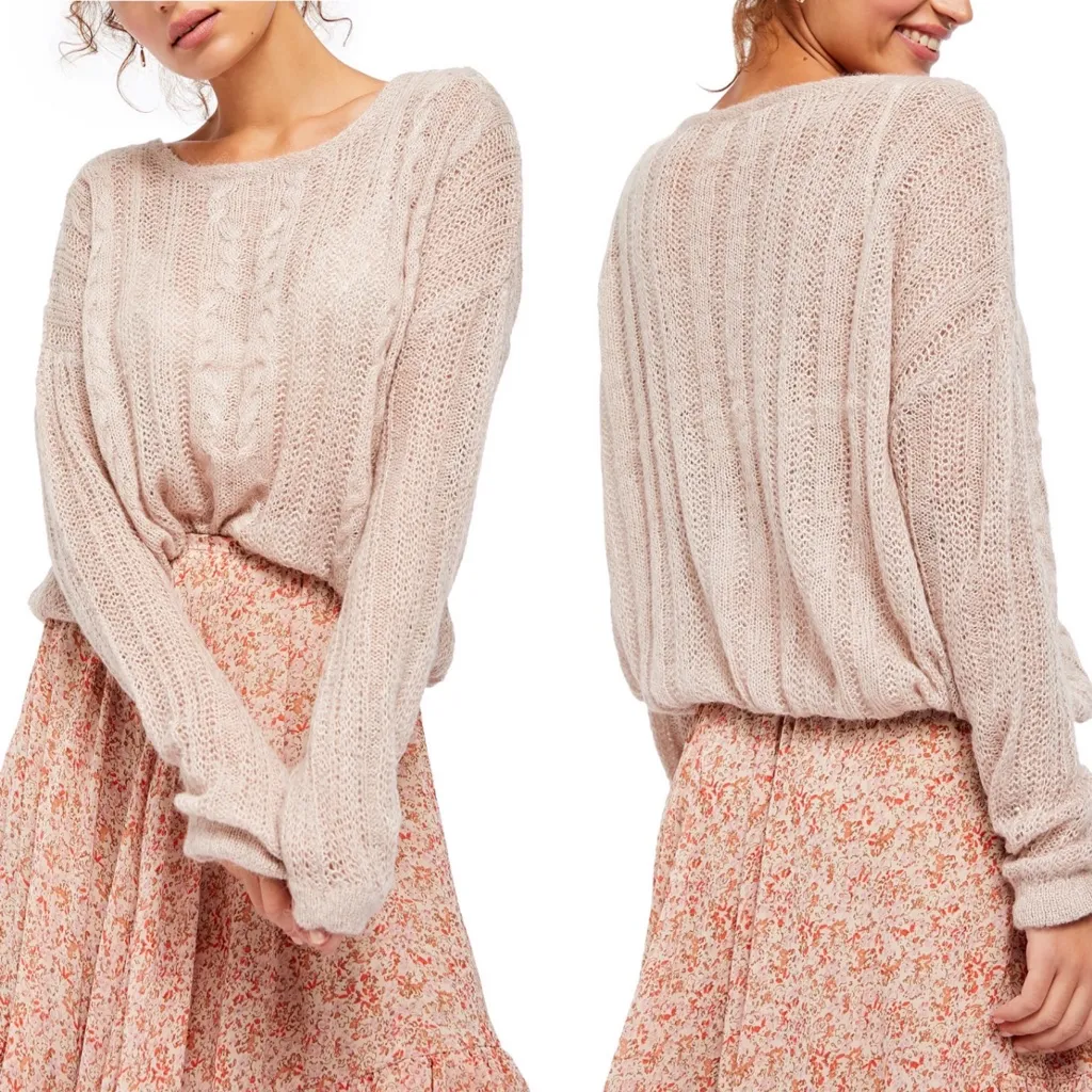 Free People Angel Pointelle Knit Sweater - Image 8