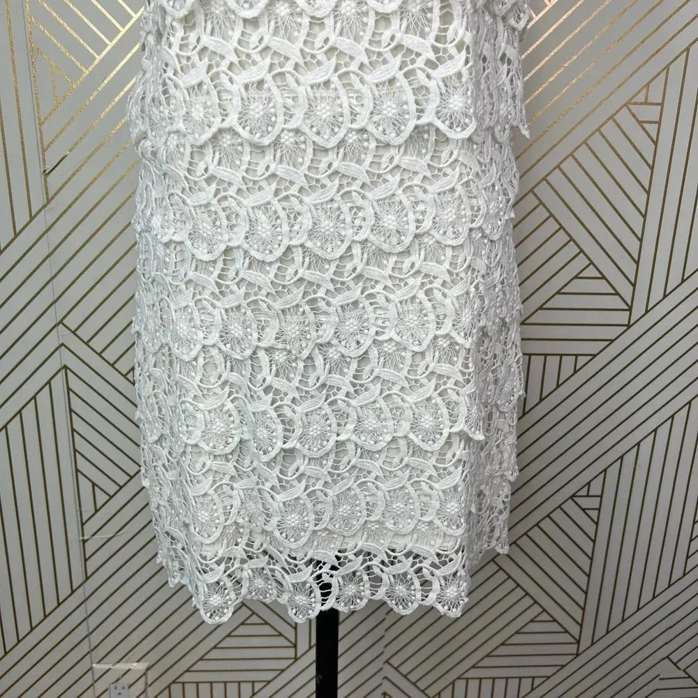See by Chloe‎ Tiered Lace Crochet Dress Ivory White Size 8 - Image 6
