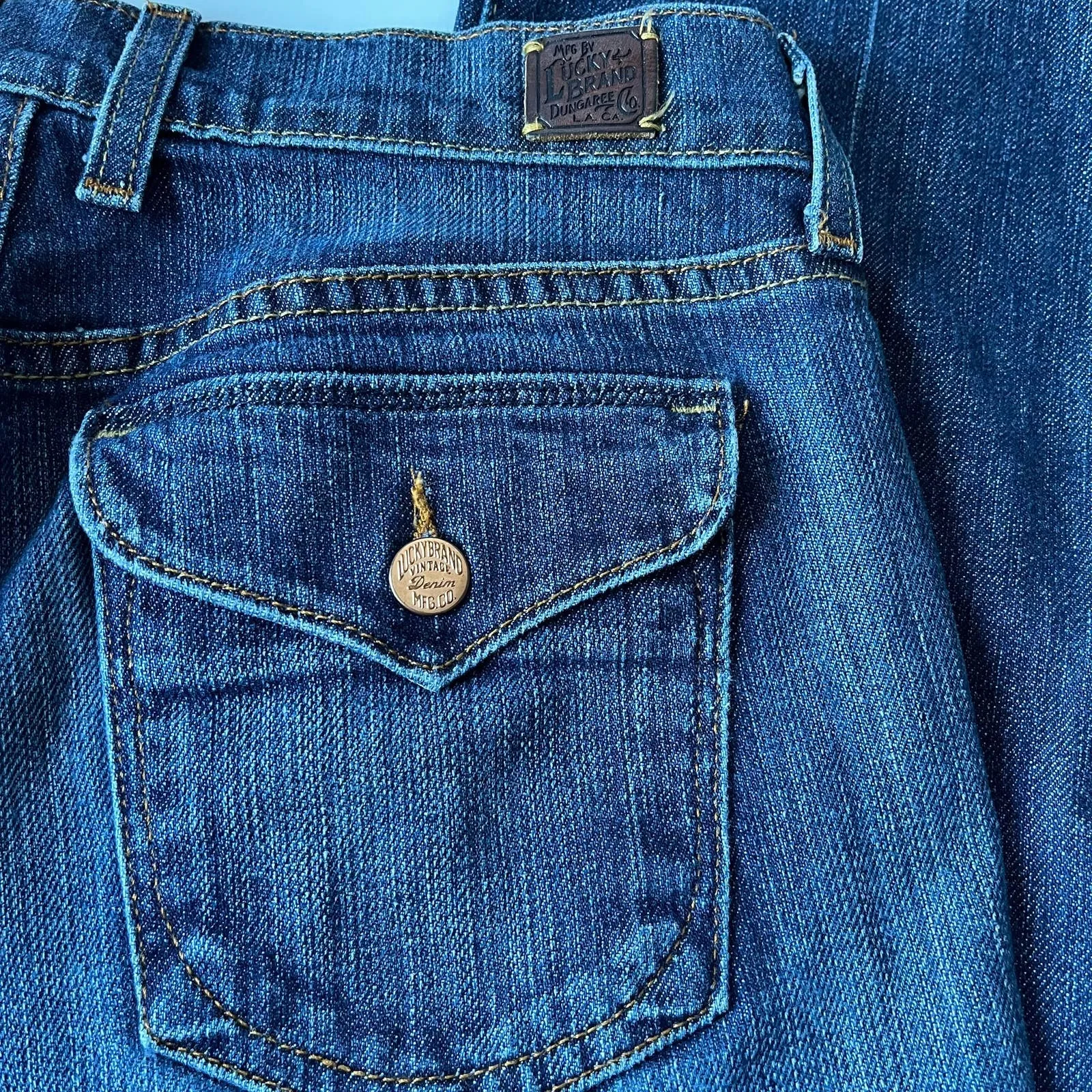 Lucky Brand Classic Rider Bootcut Jeans Womens Size 4 Medium Wash Made in USA - Image 7