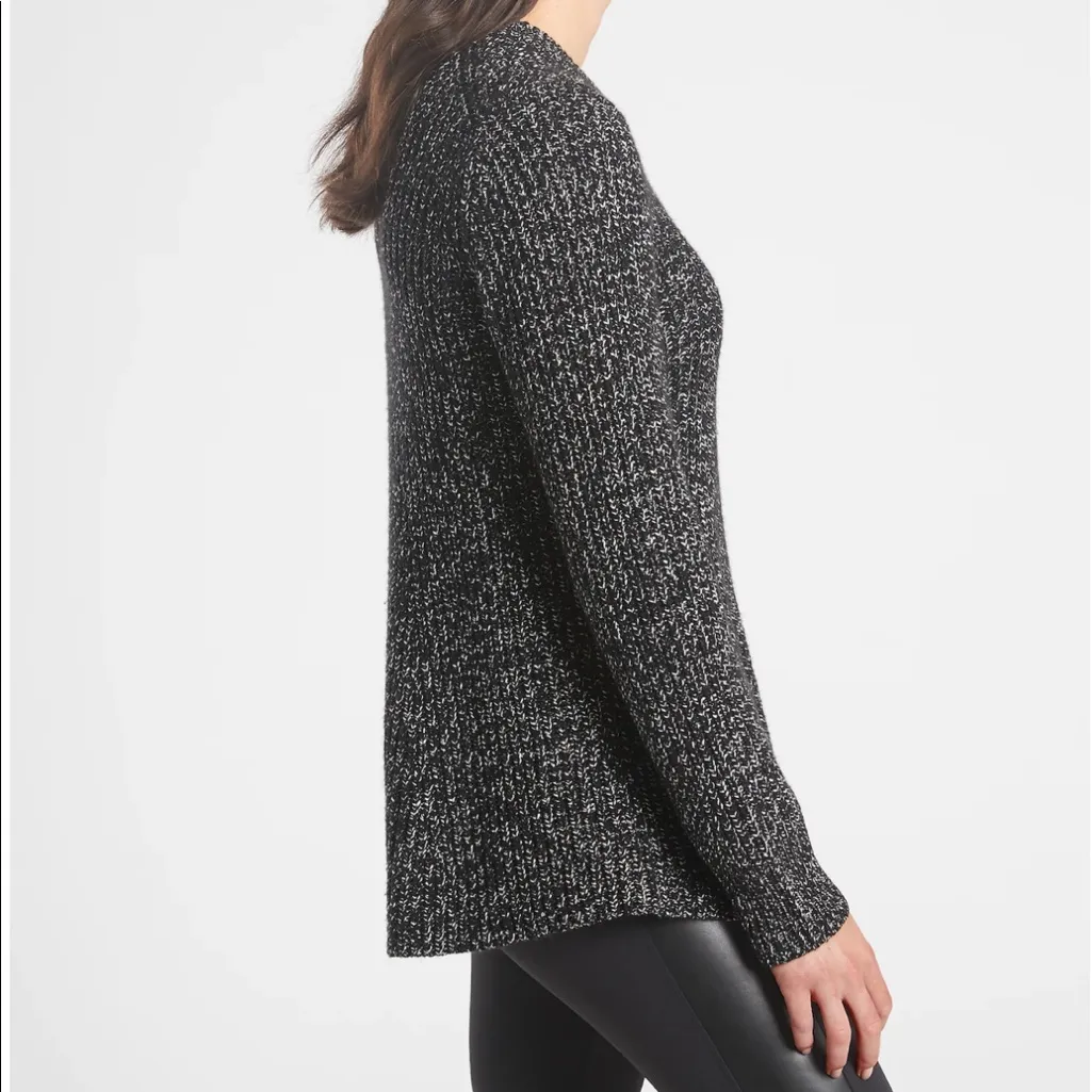 Athleta Sierra Crew Sweater, Black Marl, Size S, NWT - Image 2