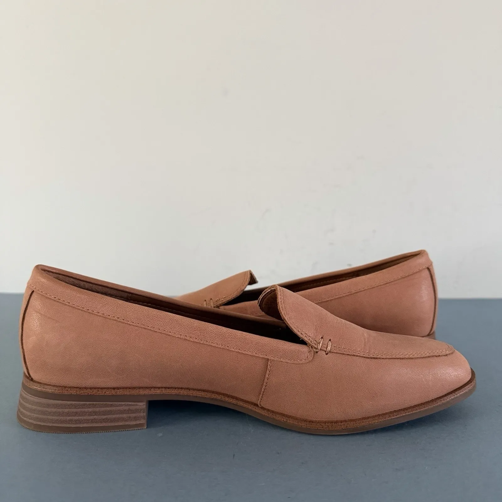 Lucky Brand Laurien Slip-On Square Toe Beige Tan Leather Loafers - Image 6