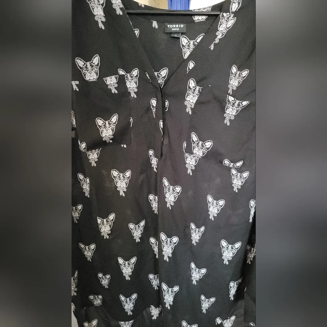 Torrid Harper black sleeveless French Bulldog shirt 2 - Image 4