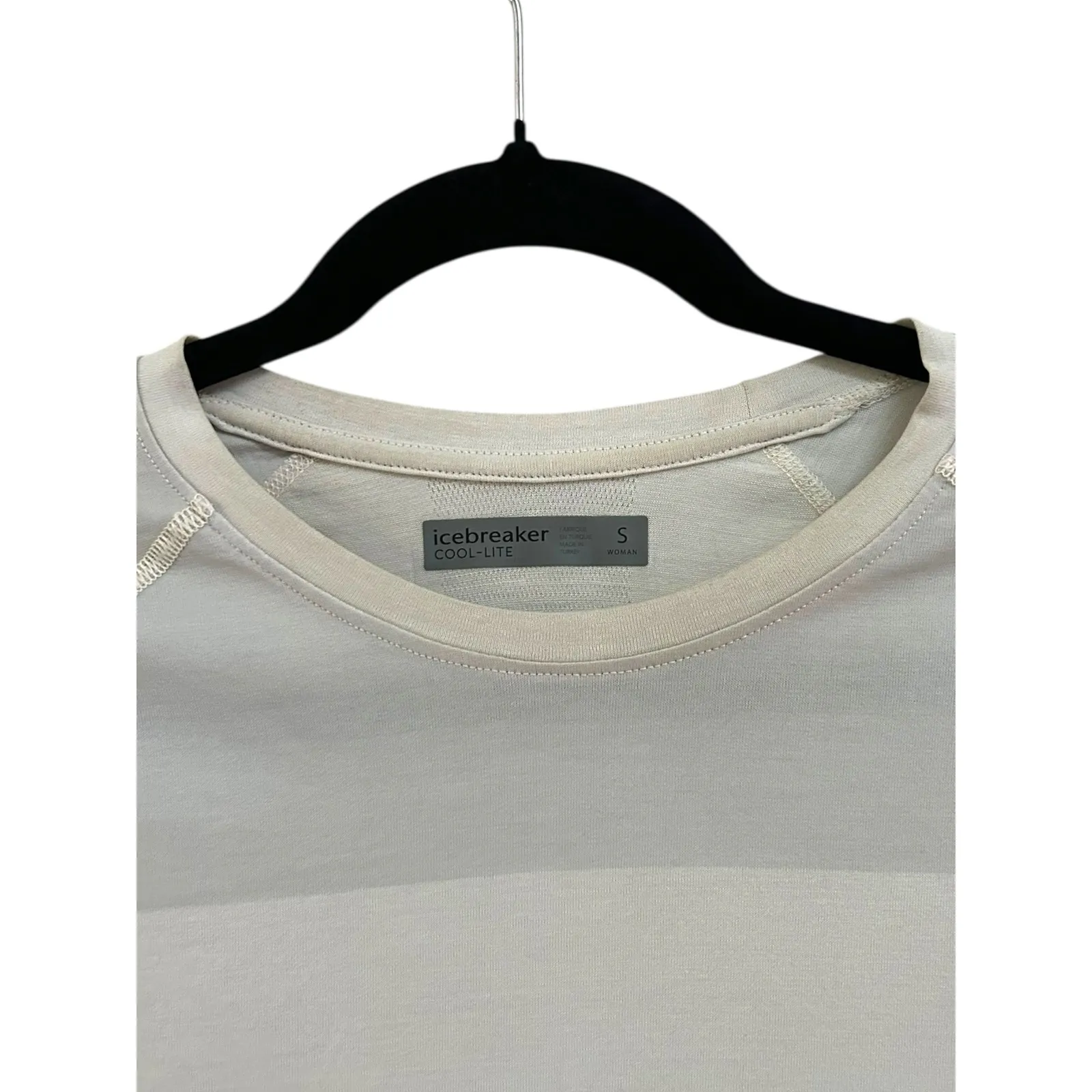 ICEBREAKER Wool Motion Seamless Long Sleeve Crewe Shirt Womens Long Sleeve Small Tan - Image 3